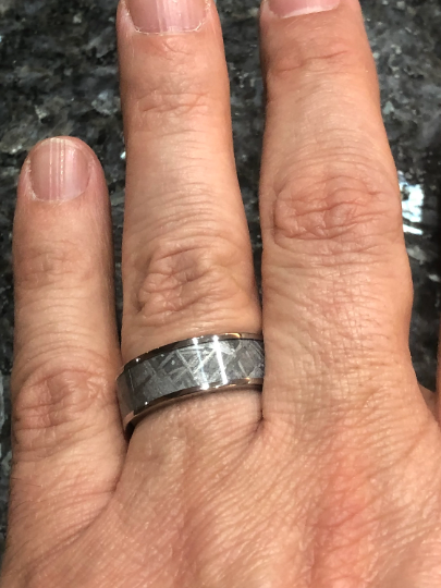 Muonionalusta Meteorite Titanium Men's Wedding Band 8MM - PRISTINE RINGS