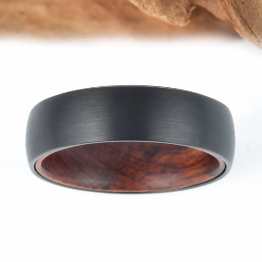Snake Wood Tungsten Men's Wedding Band 8MM - PRISTINE RINGS