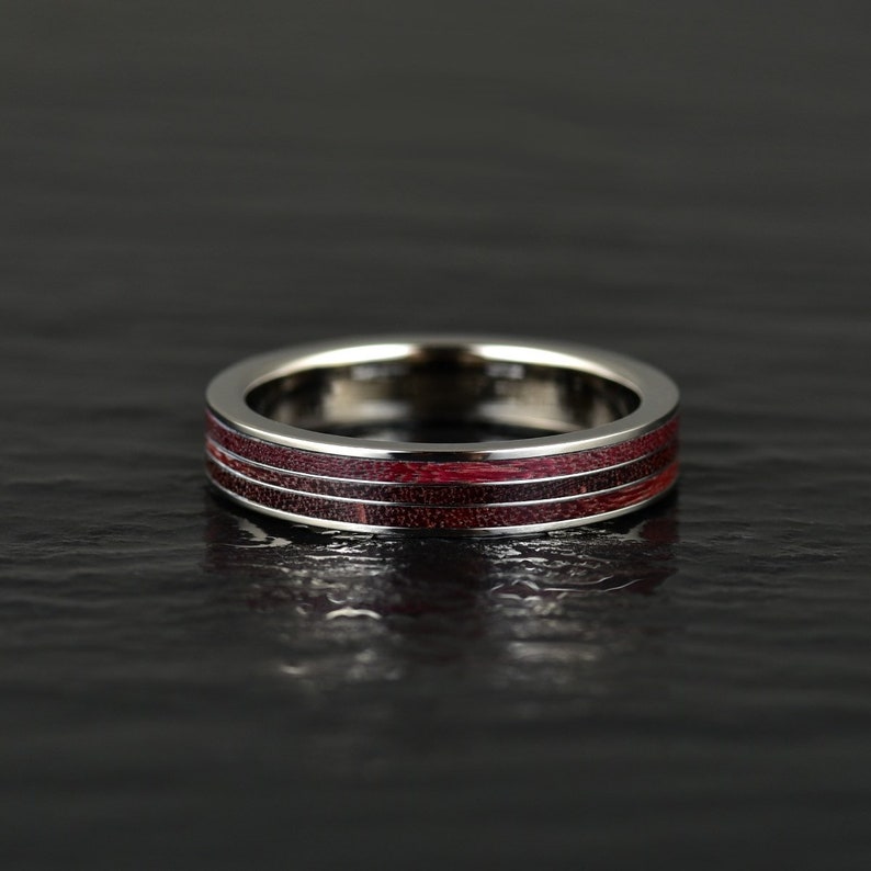 Purple Heartwood Tungsten Women's Wedding Band 4MM - PRISTINE RINGS