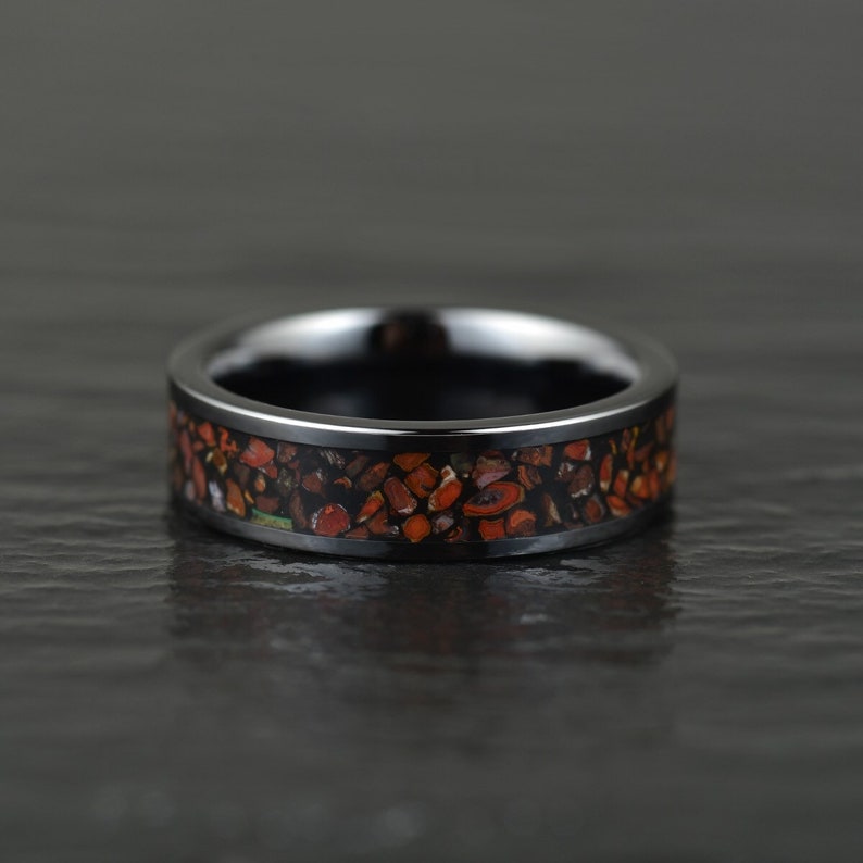 Dinosaur Bone Tungsten Women's Wedding Band 4MM - PRISTINE RINGS
