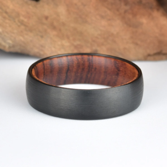 Iron Wood Tungsten Men's Wedding Band 6MM - PRISTINE RINGS