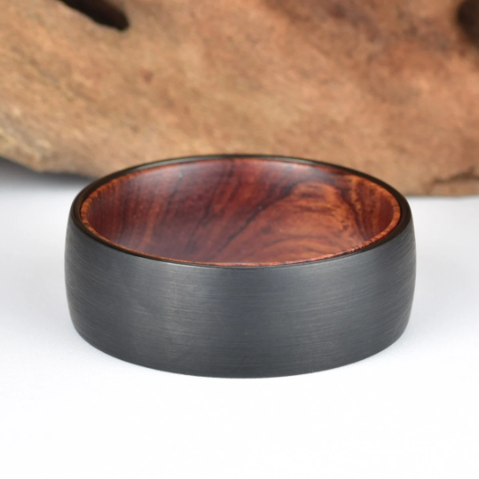 Iron Wood Tungsten Men's Wedding Band 8MM - PRISTINE RINGS