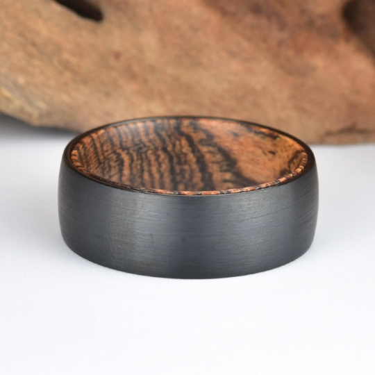 Bocote Wood Tungsten Men's Wedding Band 8MM