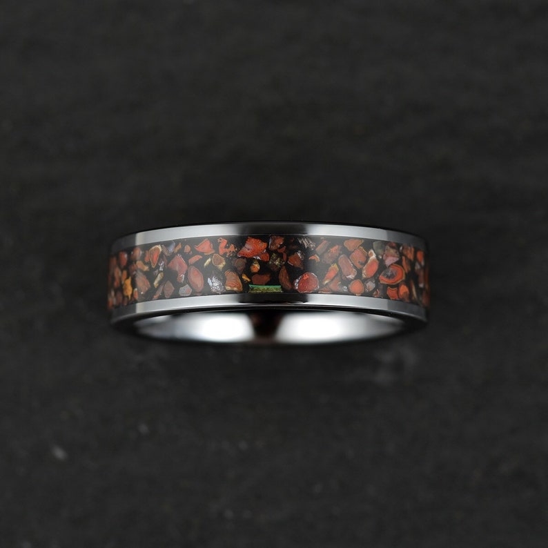 Dinosaur Bone Tungsten Women's Wedding Band 4MM - PRISTINE RINGS