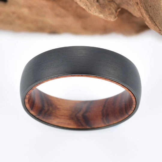 Snake Wood Tungsten Men's Wedding Band 6MM - PRISTINE RINGS
