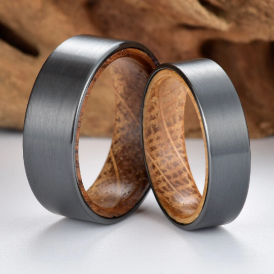 Zirconium Whiskey Barrel Men's Wedding Band 6MM - PRISTINE RINGS