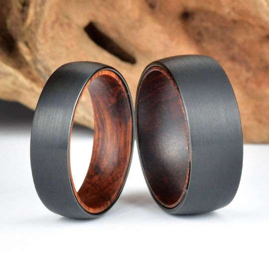 Snake Wood Tungsten Men's Wedding Band 6MM - PRISTINE RINGS