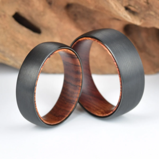 Iron Wood Tungsten Men's Wedding Band 6MM