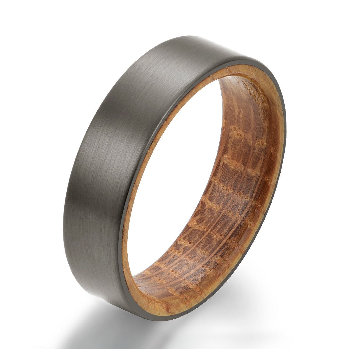 Gun Metal Grey Tungsten Whiskey Barrel Men's Wedding Band 6MM - PRISTINE RINGS