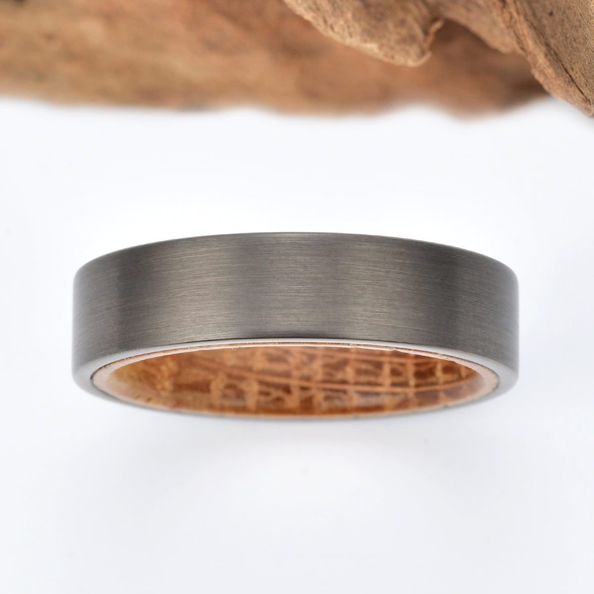 Gun Metal Grey Tungsten Whiskey Barrel Men's Wedding Band 6MM - PRISTINE RINGS