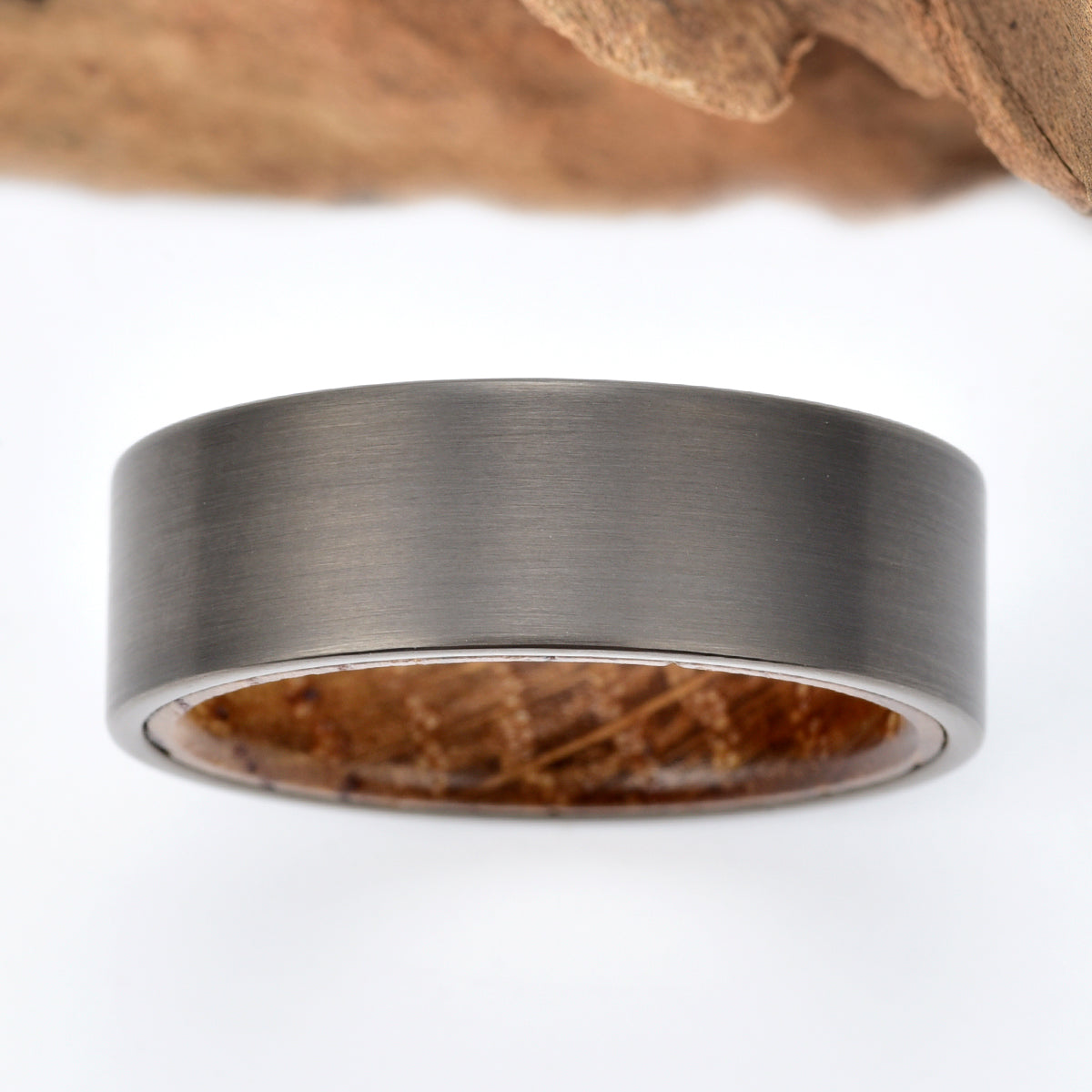 Gun Metal Grey Tungsten Whiskey Barrel Men's Wedding Band 8MM - PRISTINE RINGS