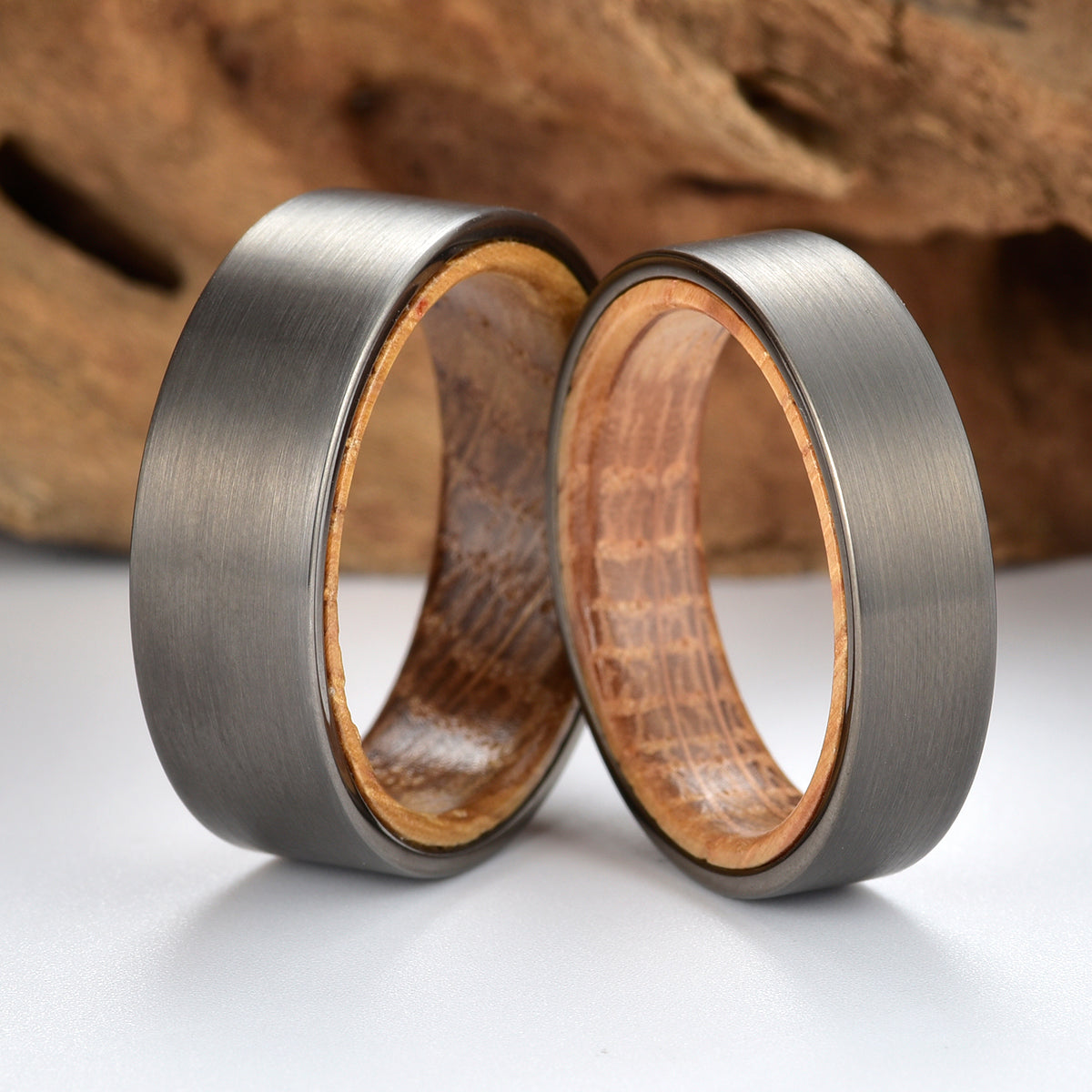 Gun Metal Grey Tungsten Whiskey Barrel Men's Wedding Band 6MM - PRISTINE RINGS