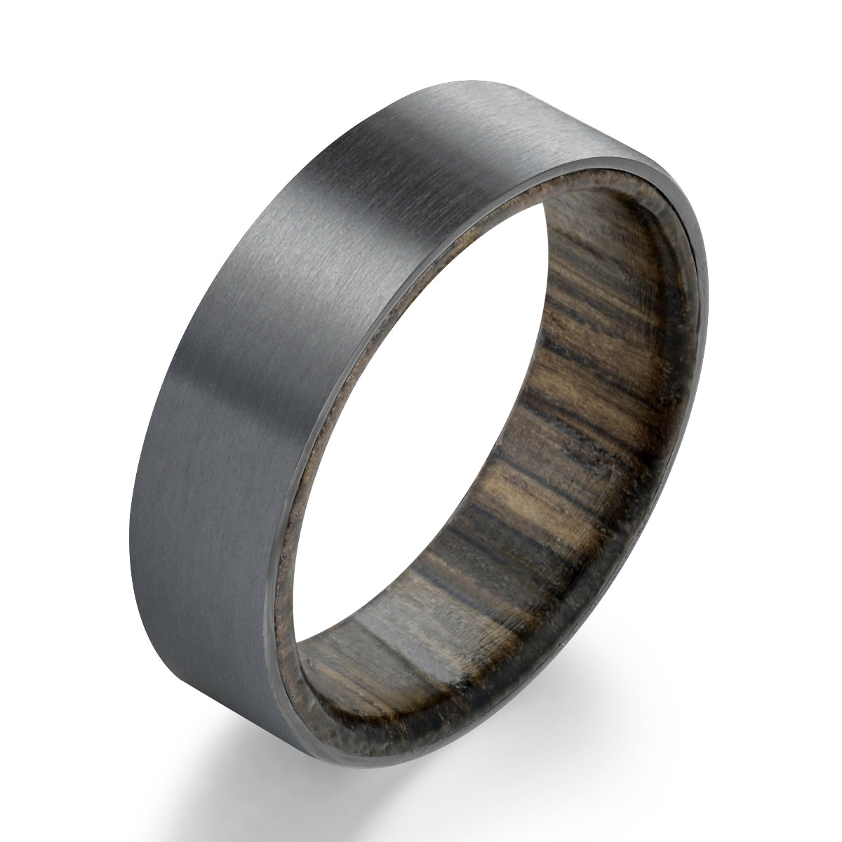 Zirconium Siberian Bog Oak Men's Wedding Band 6MM - PRISTINE RINGS