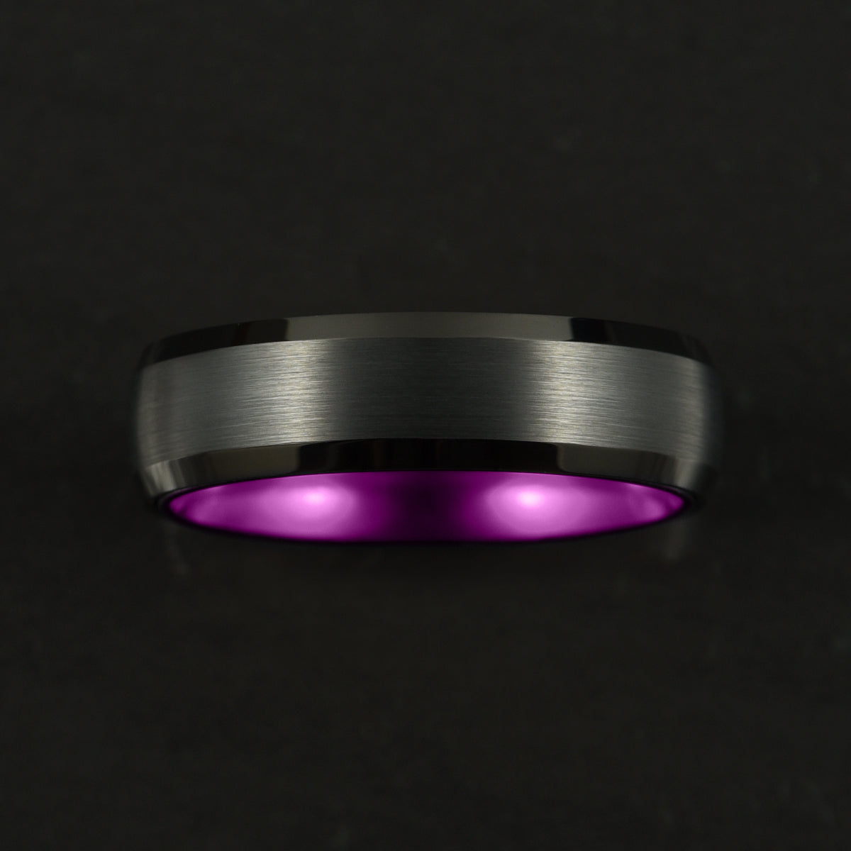 Pristine Passion Purple Interior Tungsten Wedding Band 6MM - PRISTINE RINGS