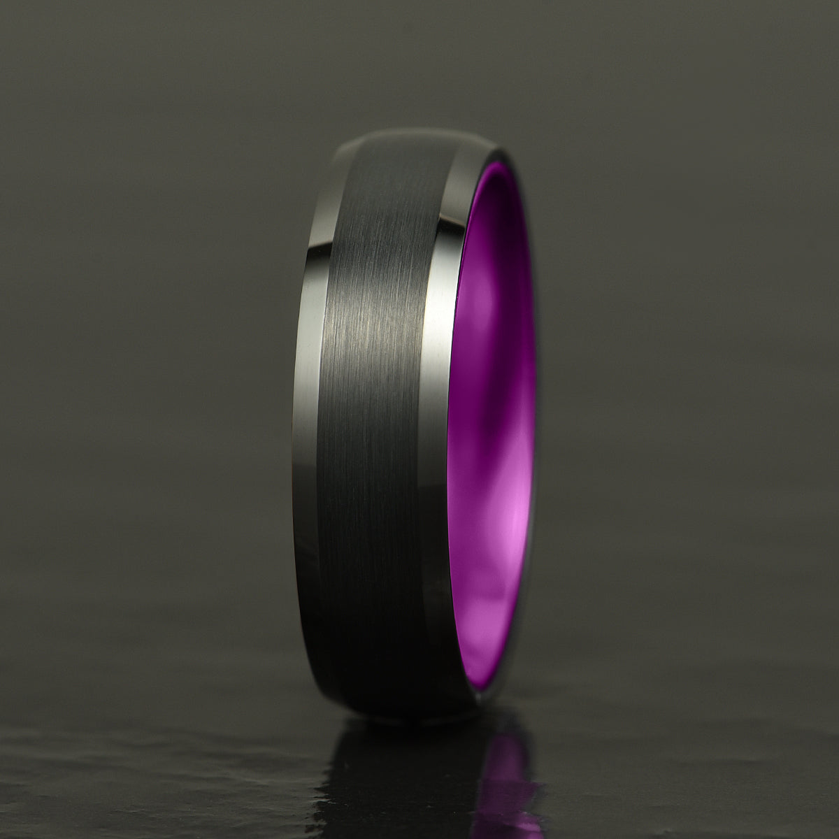 Pristine Passion Purple Interior Tungsten Wedding Band 6MM - PRISTINE RINGS