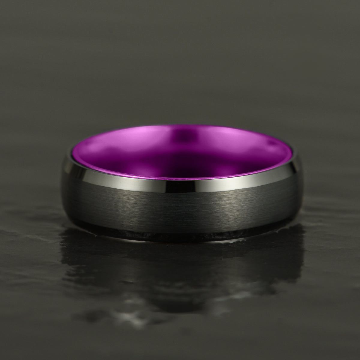 Pristine Passion Purple Interior Tungsten Wedding Band 6MM - PRISTINE RINGS