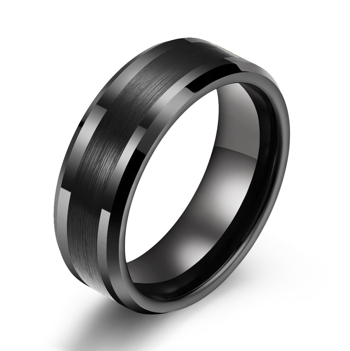 Black Tungsten Men's Wedding Band 8MM - PRISTINE RINGS