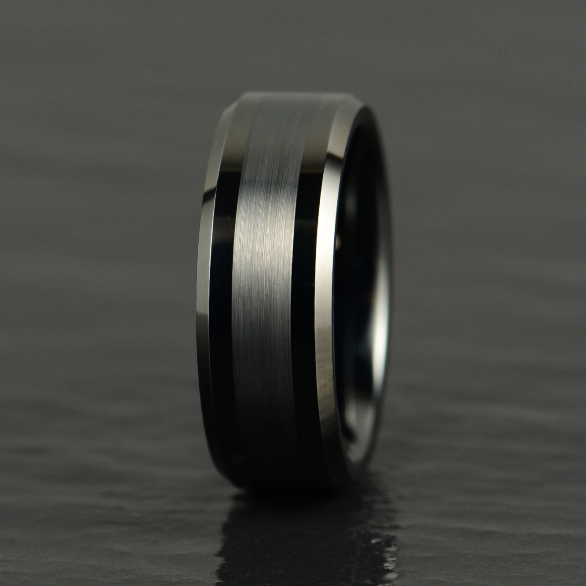 Black Tungsten Men's Wedding Band 8MM - PRISTINE RINGS