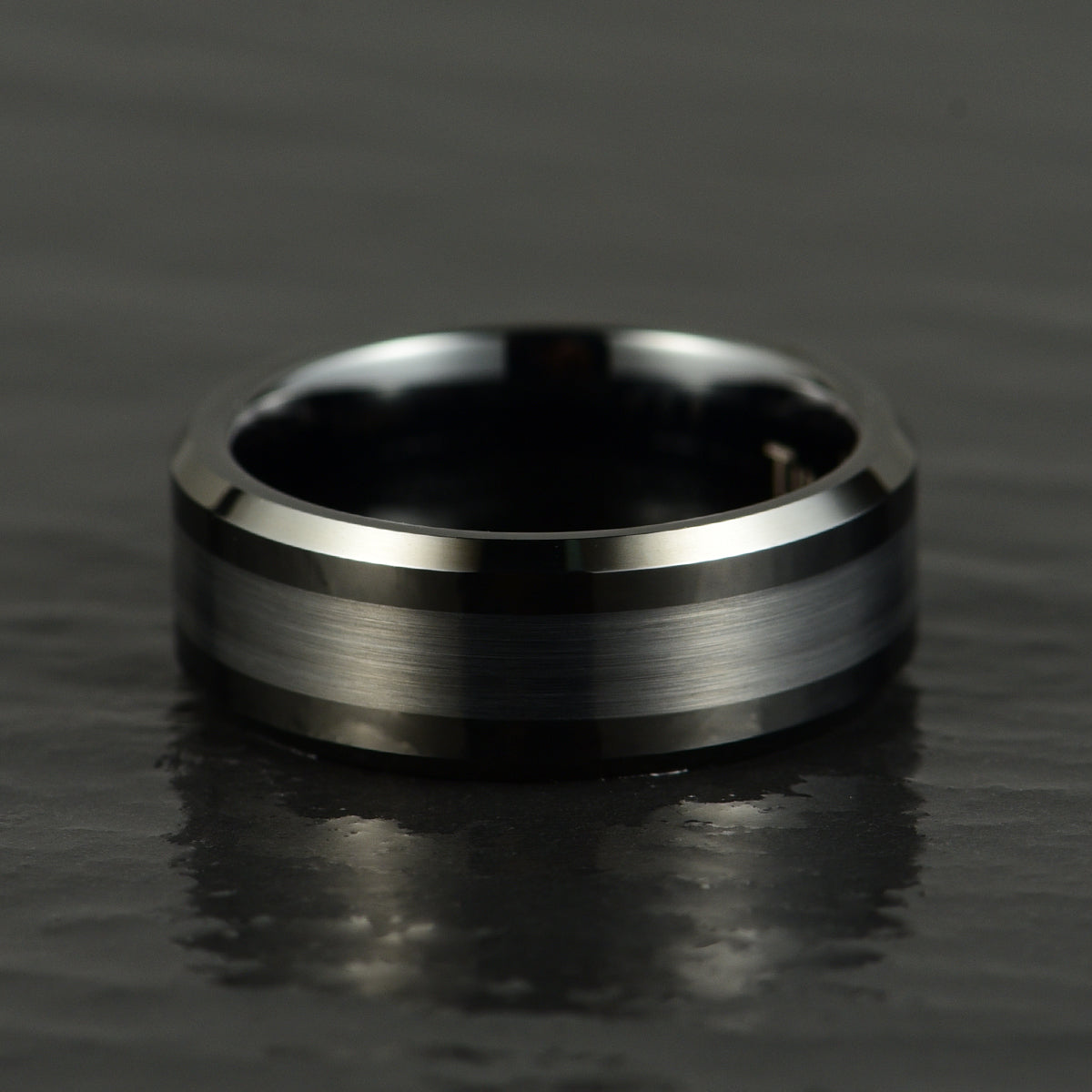 Black Tungsten Men's Wedding Band 8MM - PRISTINE RINGS