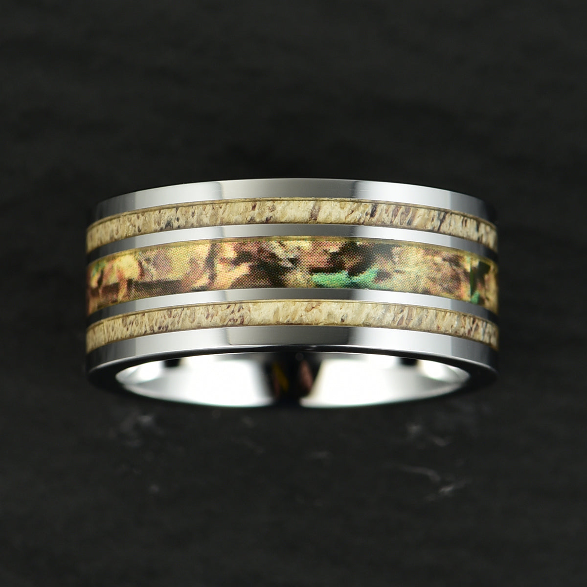 Tungsten Camo Men's Wedding Band 8MM - PRISTINE RINGS
