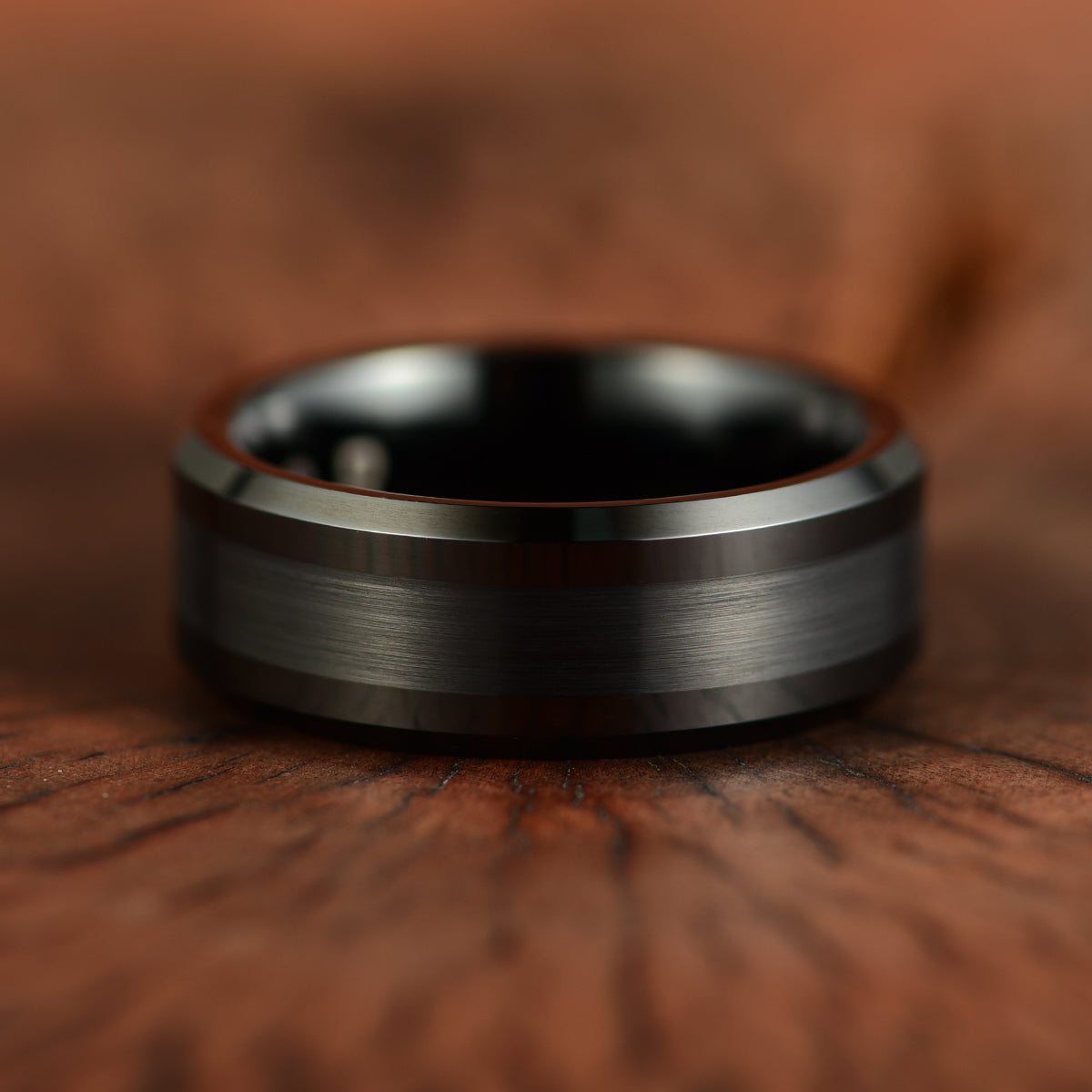 Black Tungsten Men's Wedding Band 8MM - PRISTINE RINGS