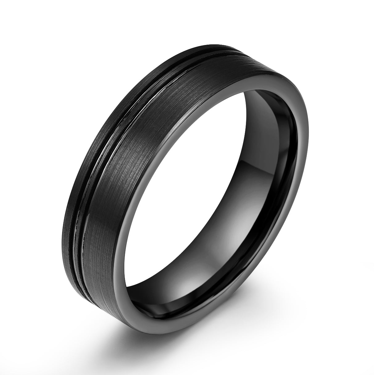 Black Tungsten Women's Wedding Band 4MM - PRISTINE RINGS