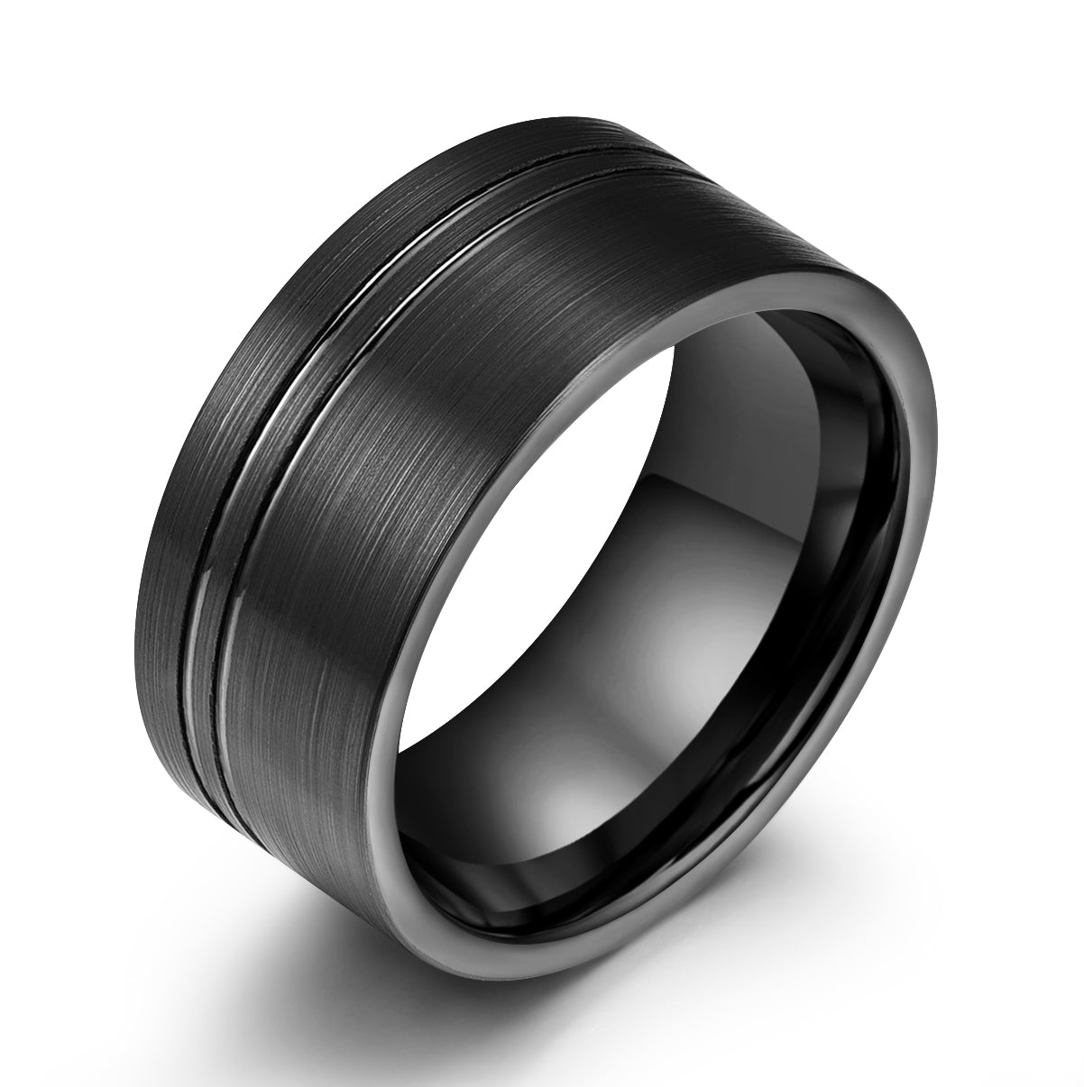 Black Tungsten Men's Wedding Band 8MM - PRISTINE RINGS