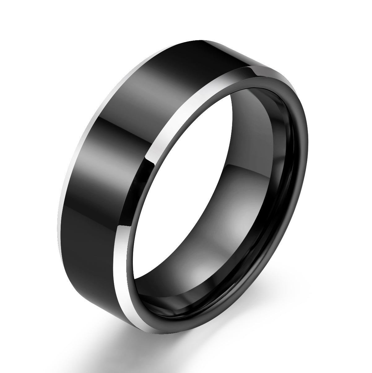 Black Tungsten Men's Wedding Band 8MM - PRISTINE RINGS