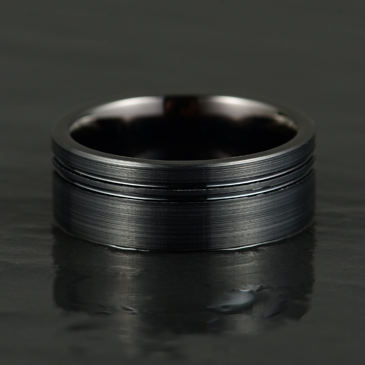 Black Tungsten Men's Wedding Band 6MM - PRISTINE RINGS