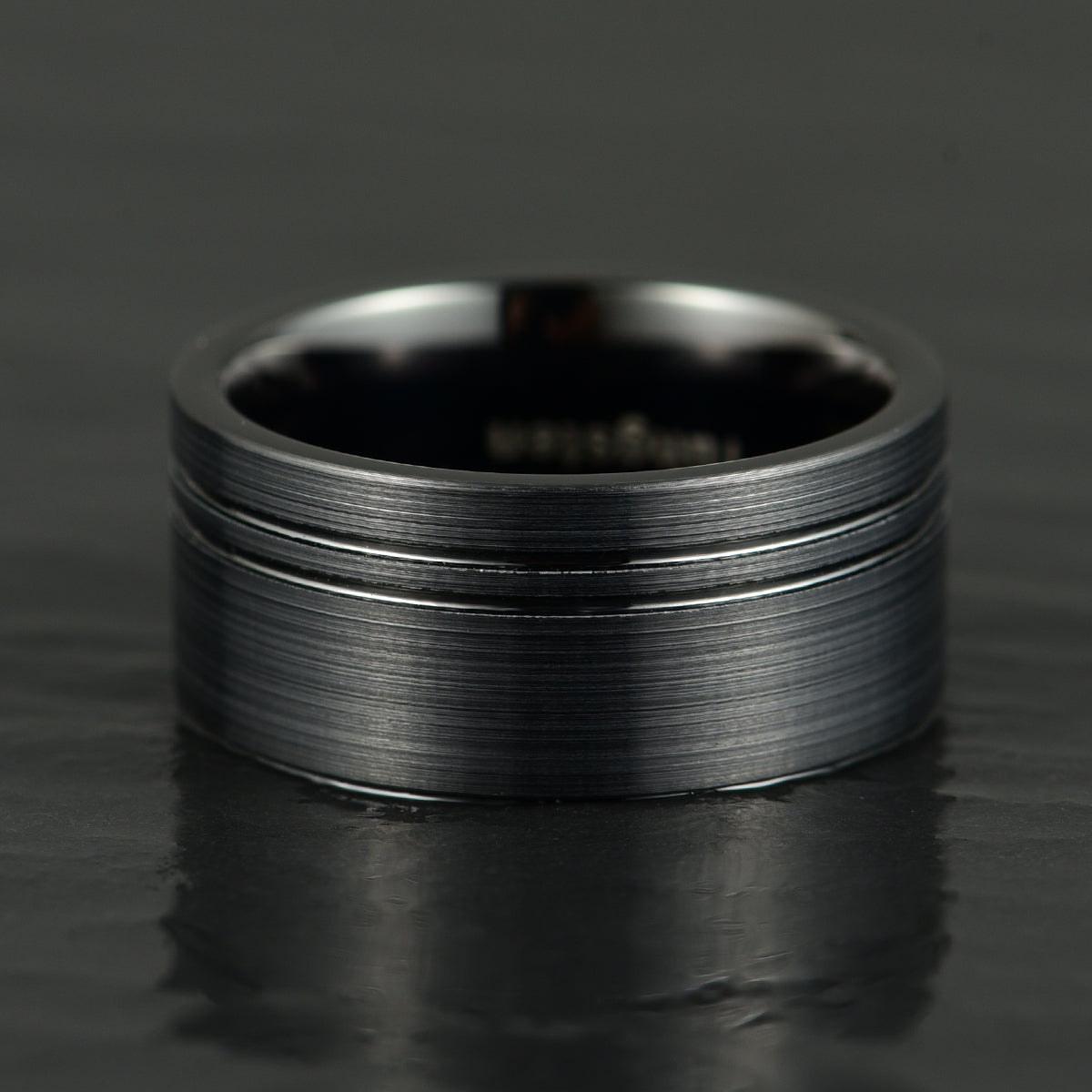 Black Tungsten Men's Wedding Band 8MM - PRISTINE RINGS