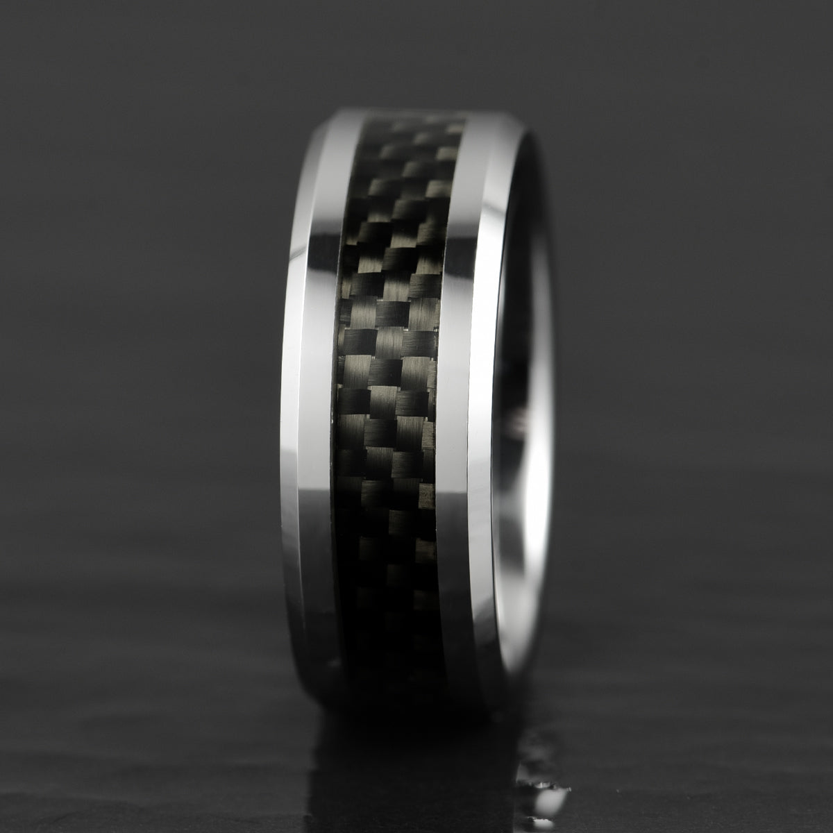 Tungsten Black Mesh Men's Wedding Band 8MM - PRISTINE RINGS
