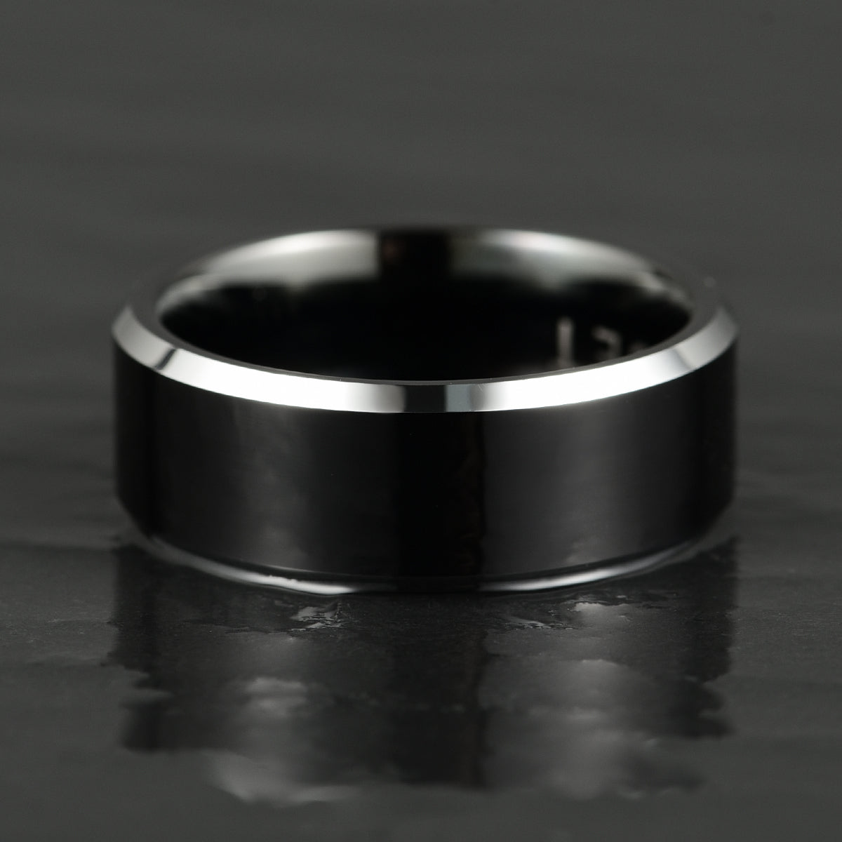 Black Tungsten Men's Wedding Band 8MM - PRISTINE RINGS