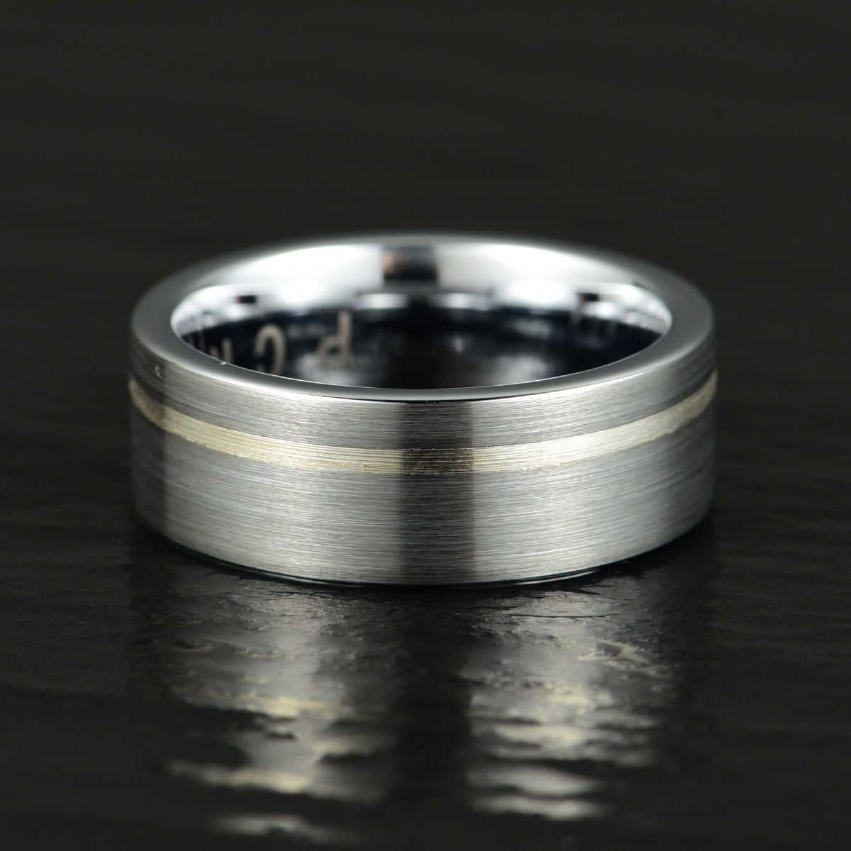 Silver Tungsten Men's Wedding Band 8MM - PRISTINE RINGS