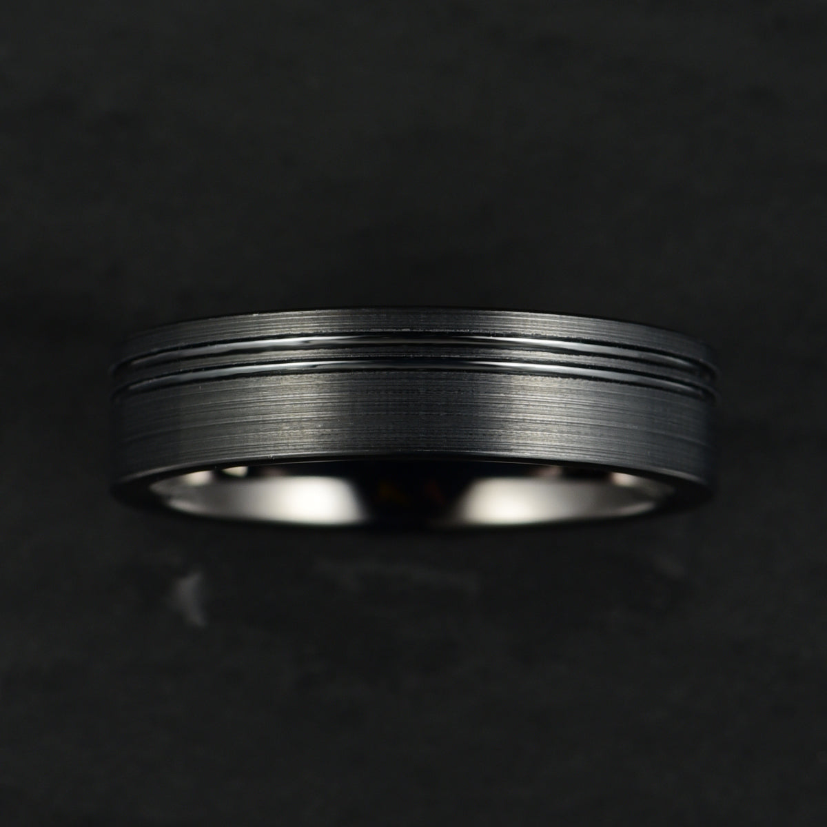 Black Tungsten Women's Wedding Band 4MM - PRISTINE RINGS