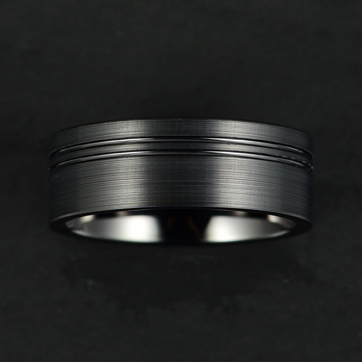Black Tungsten Men's Wedding Band 6MM - PRISTINE RINGS