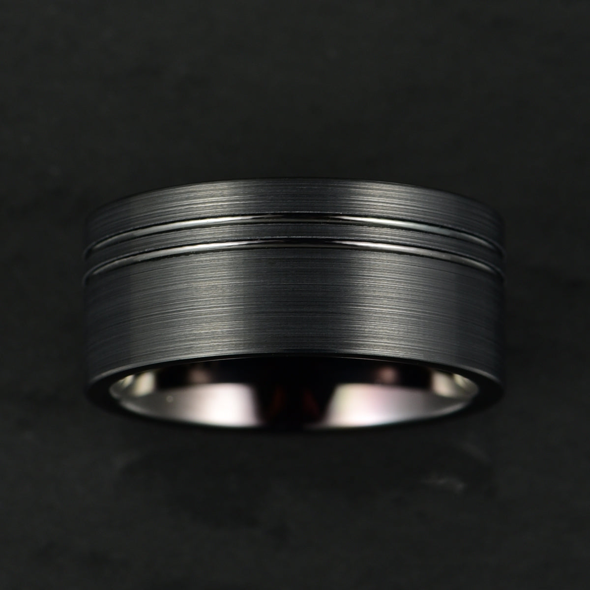 Black Tungsten Men's Wedding Band 8MM - PRISTINE RINGS