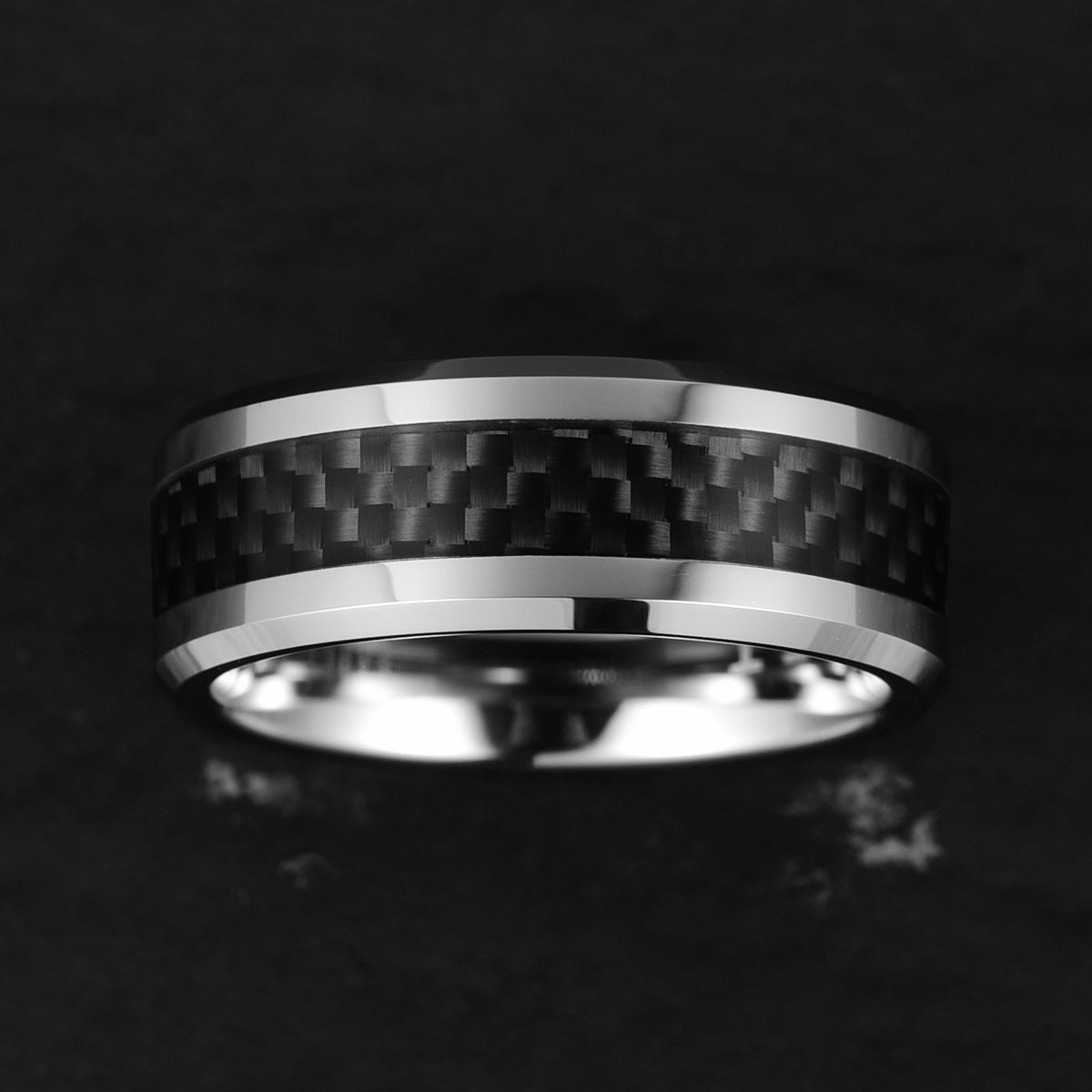 Tungsten Black Mesh Men's Wedding Band 8MM - PRISTINE RINGS