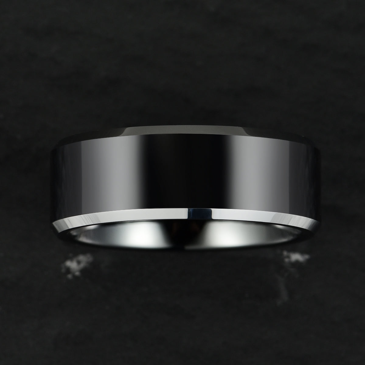 Black Tungsten Men's Wedding Band 8MM - PRISTINE RINGS