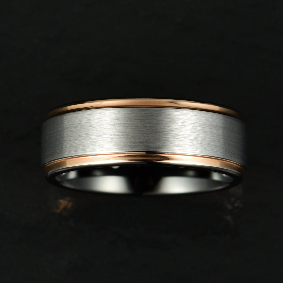 Two Tone Tungsten Men's Wedding Band 8MM - PRISTINE RINGS