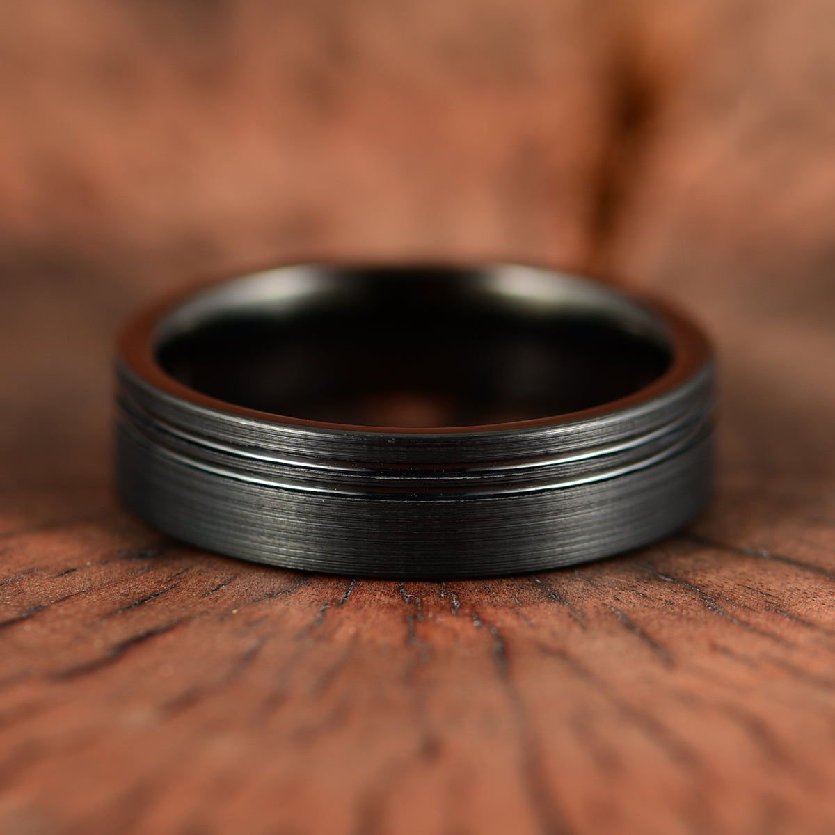 Black Tungsten Women's Wedding Band 4MM - PRISTINE RINGS