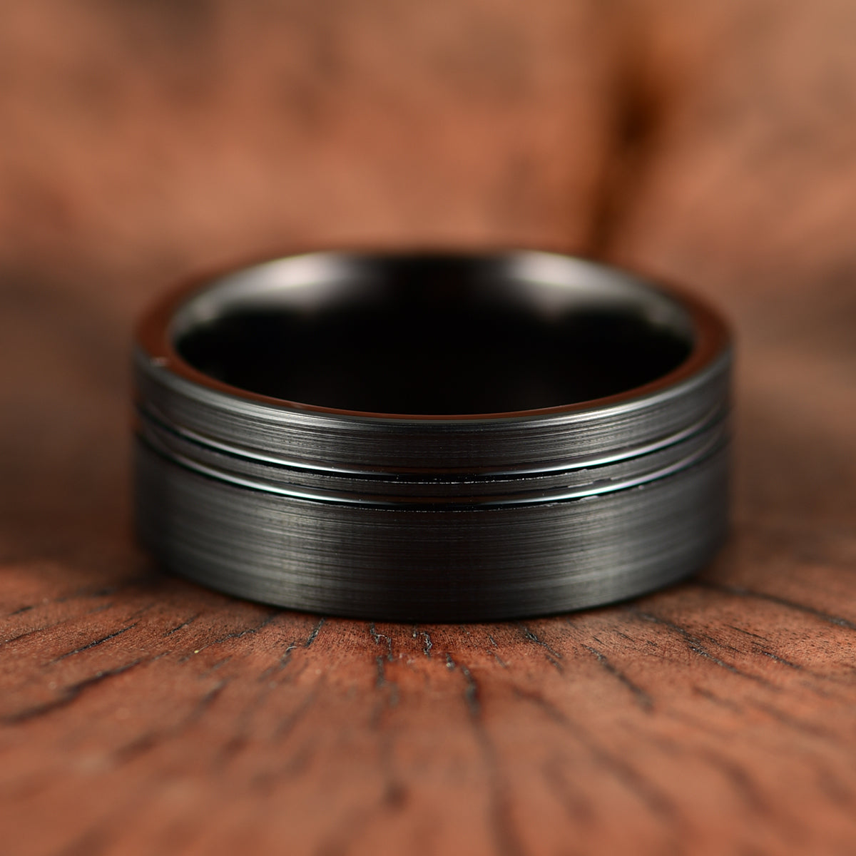 Black Tungsten Men's Wedding Band 6MM - PRISTINE RINGS