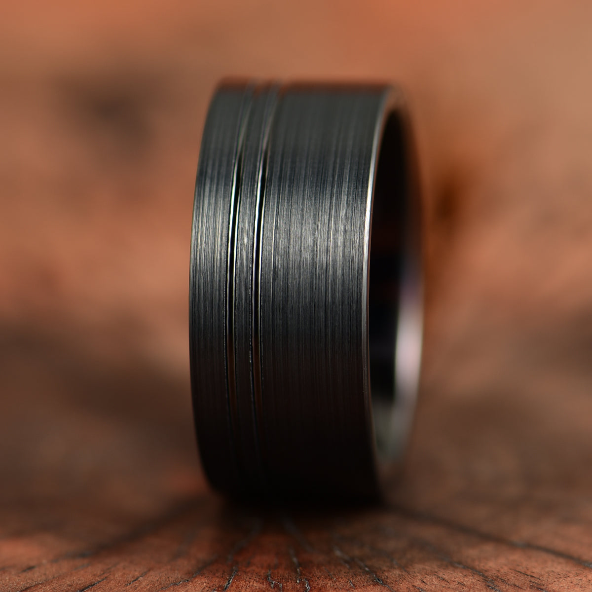 Black Tungsten Men's Wedding Band 8MM - PRISTINE RINGS