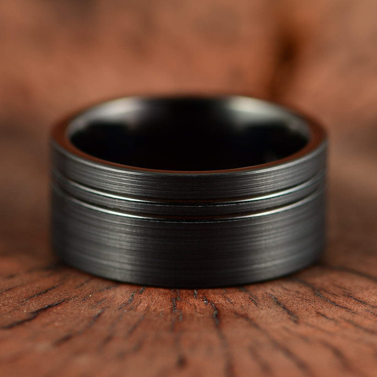 Black Tungsten Men's Wedding Band 8MM - PRISTINE RINGS