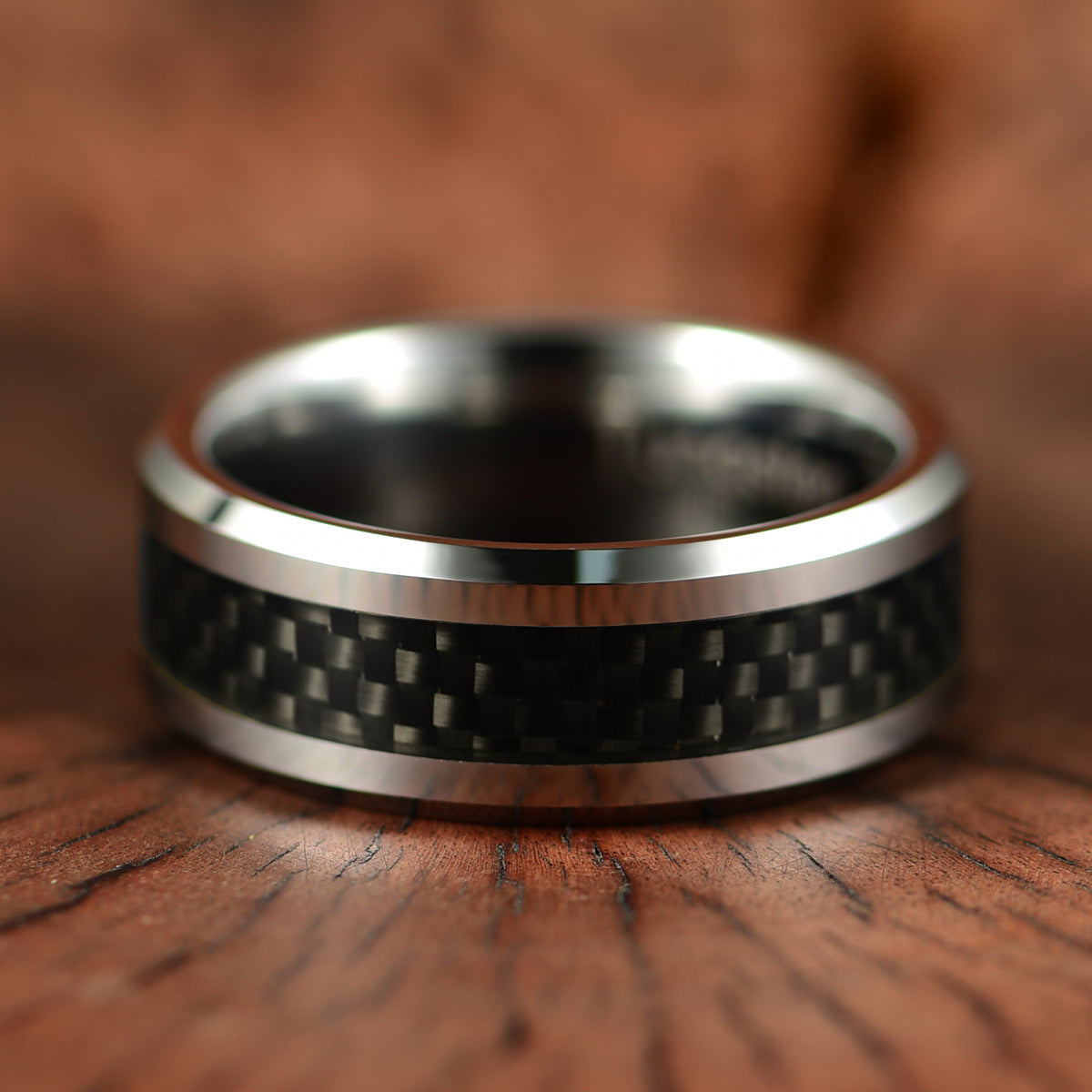 Tungsten Black Mesh Men's Wedding Band 8MM - PRISTINE RINGS