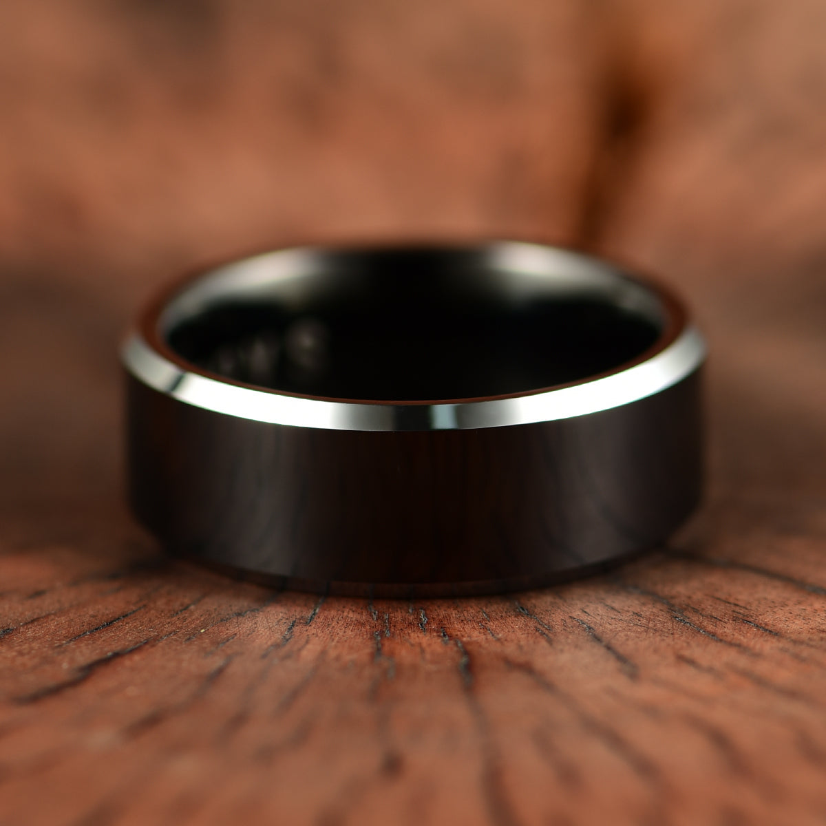 Black Tungsten Men's Wedding Band 8MM - PRISTINE RINGS