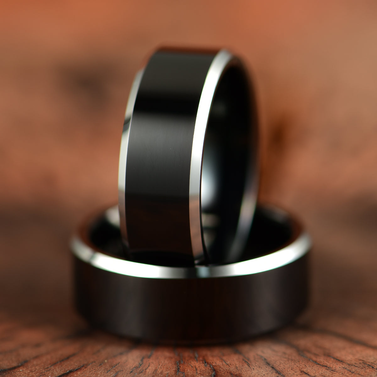 Black Tungsten Men's Wedding Band 8MM - PRISTINE RINGS