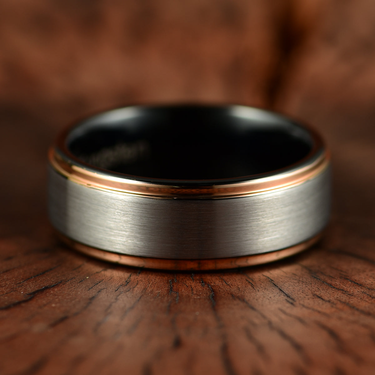 Two Tone Tungsten Men's Wedding Band 8MM - PRISTINE RINGS