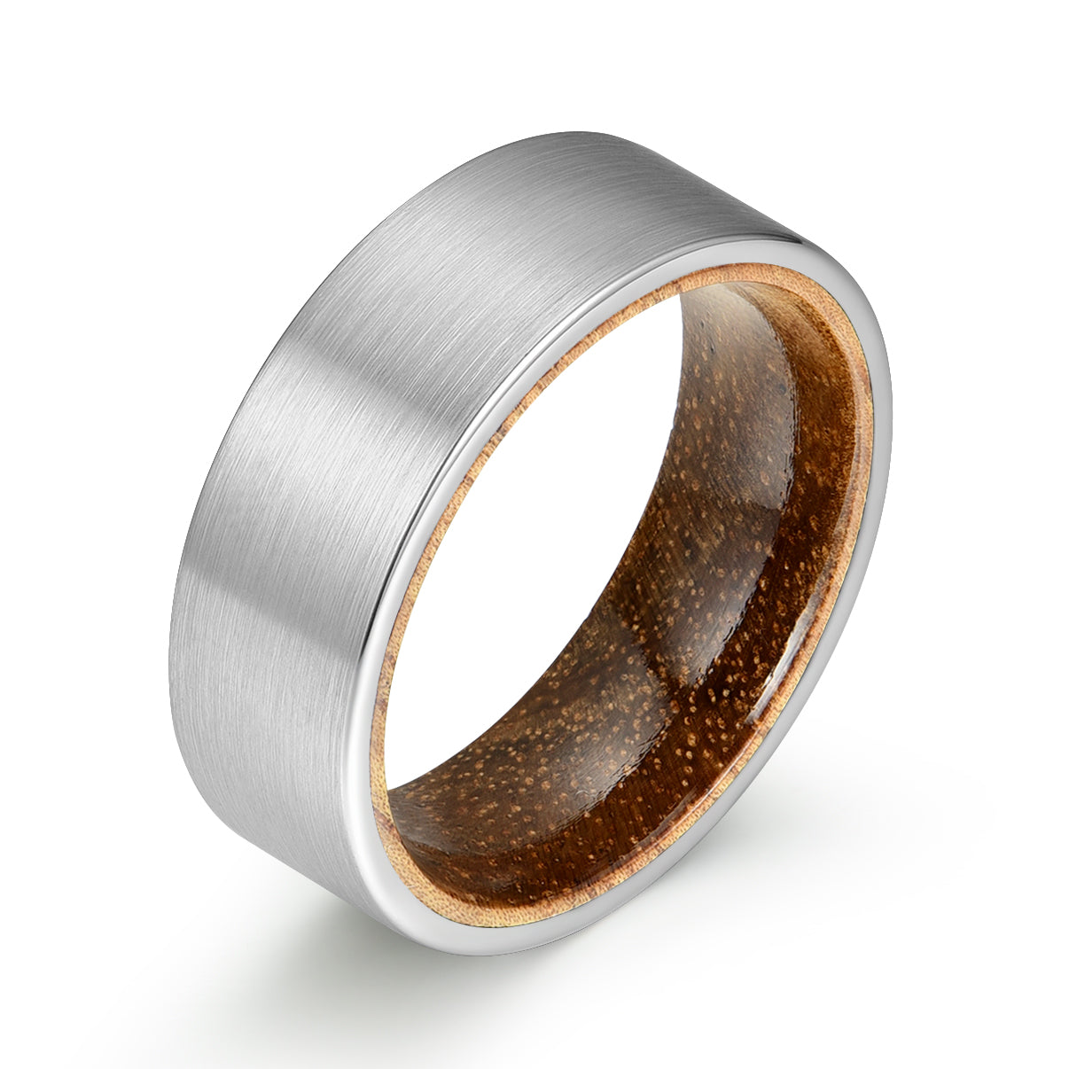 Grey Tungsten Koa Wood Men's Wedding Band 8MM - PRISTINE RINGS