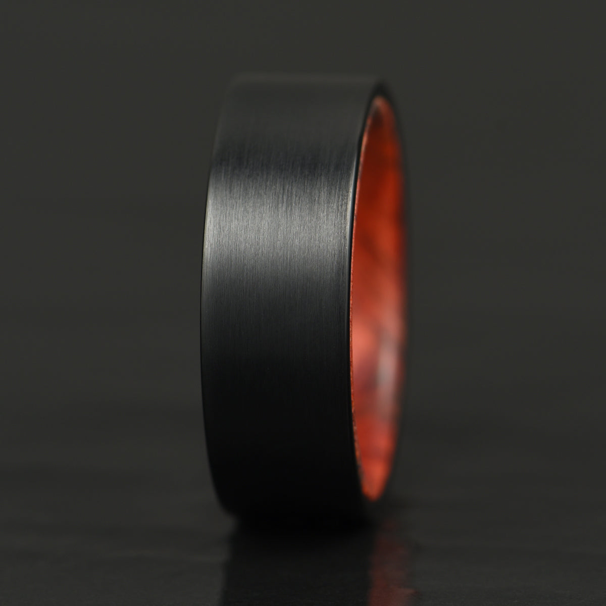 Black Tungsten Cocobolo Men's Wedding Band 8MM - PRISTINE RINGS