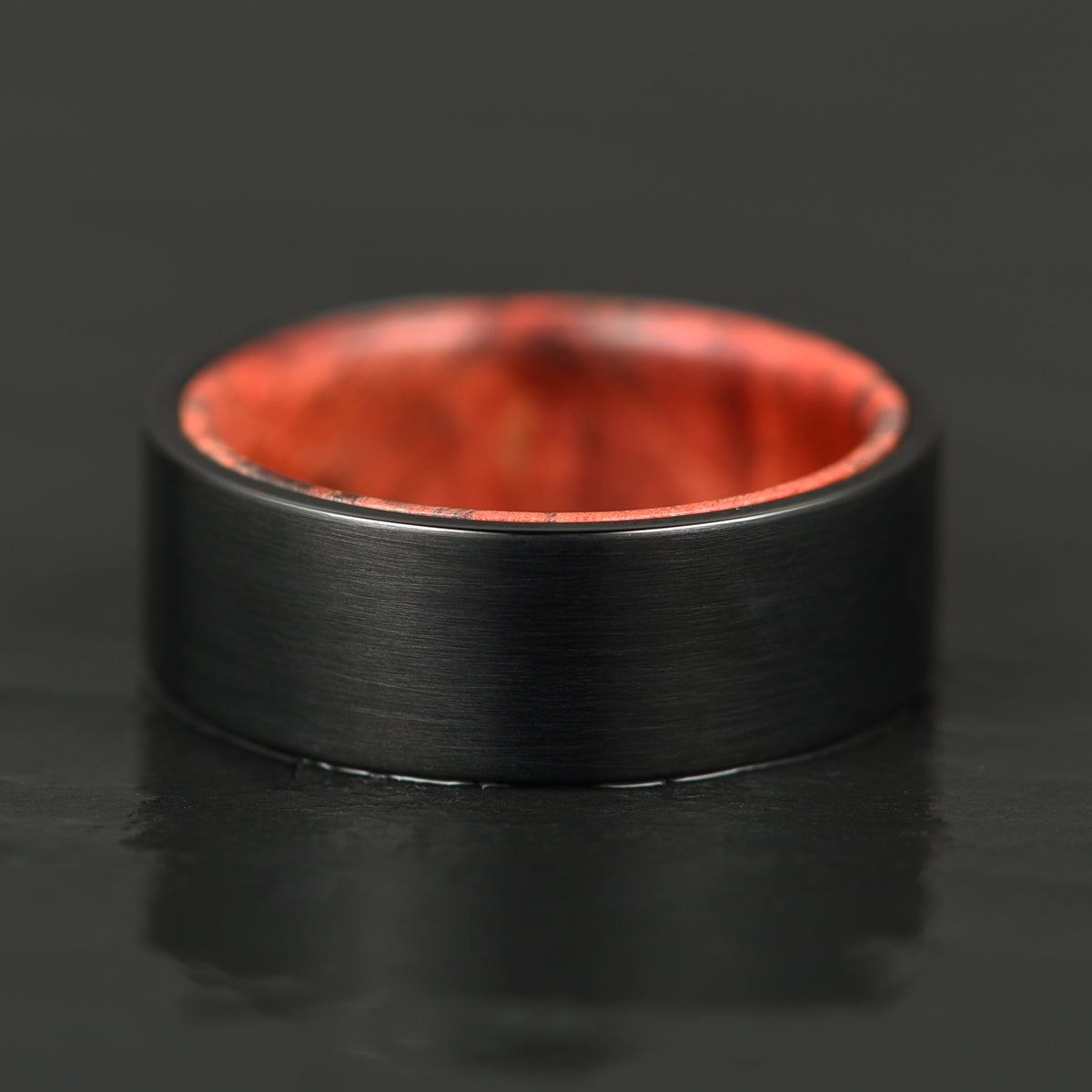 Black Tungsten Cocobolo Men's Wedding Band 8MM - PRISTINE RINGS